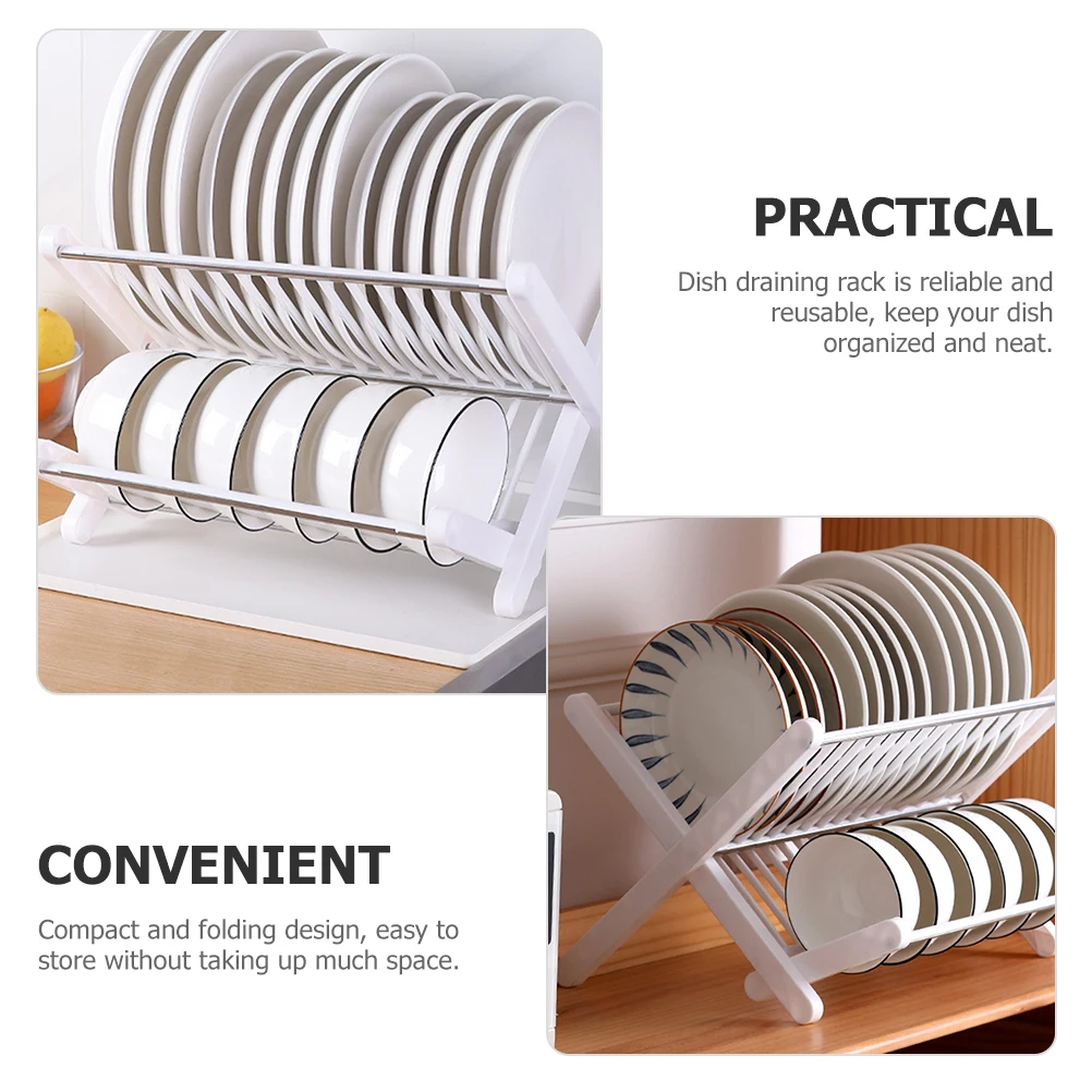 

1Set Kitchen Dish Drain Rack Heavy Duty Build Foldable Structure Quick Dish Drainer Rack for Plates Cups Kitchen