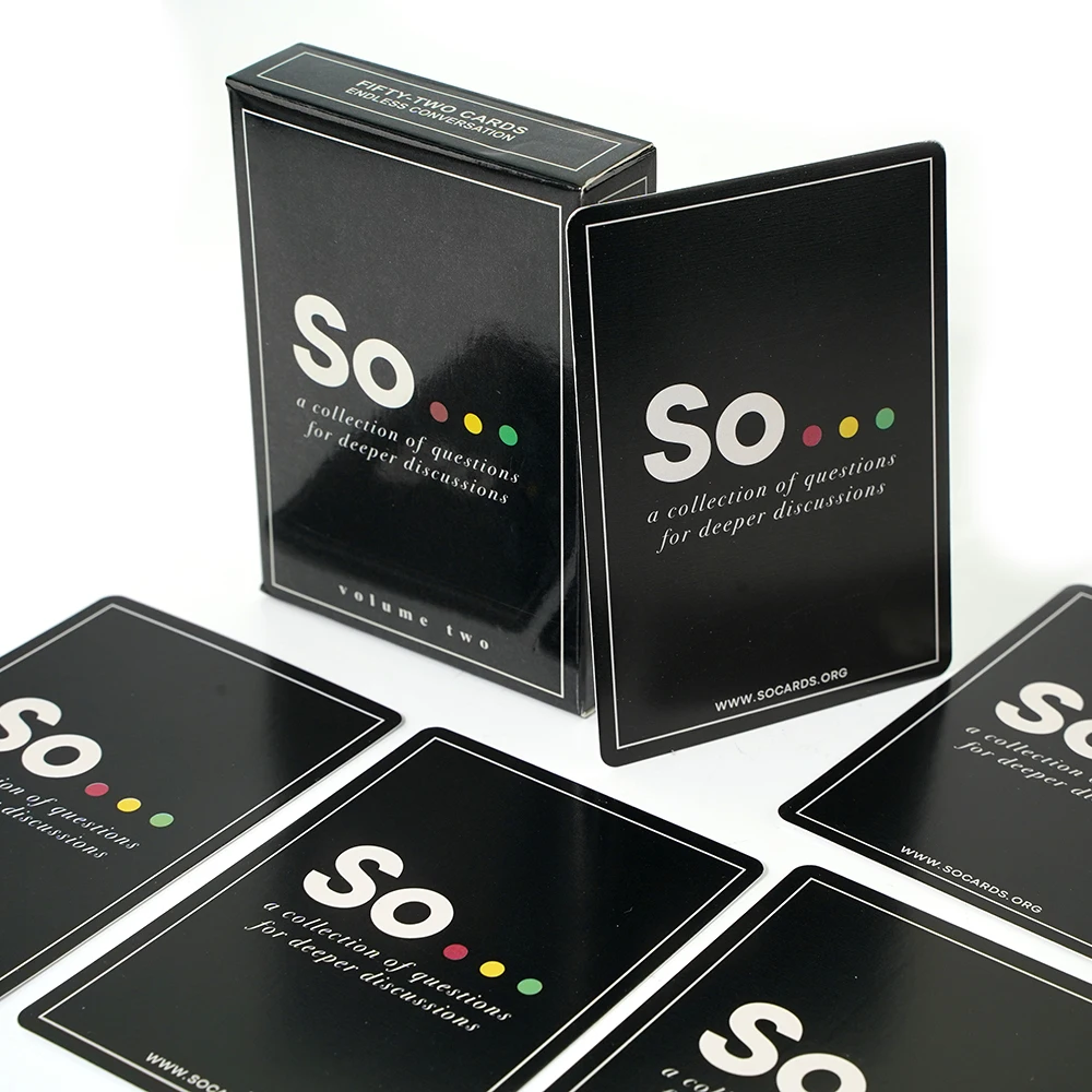 So Cards Deep Conversation Starters Card Game for All Occasions Volume Two 52 Question Cards