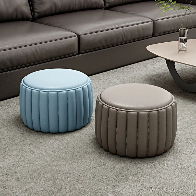 Decorative Modern Stool Chair Kitchen Computer Footrest Upholstered Stool Chair Retro Foot Rest Under Desk Hallway Furniture