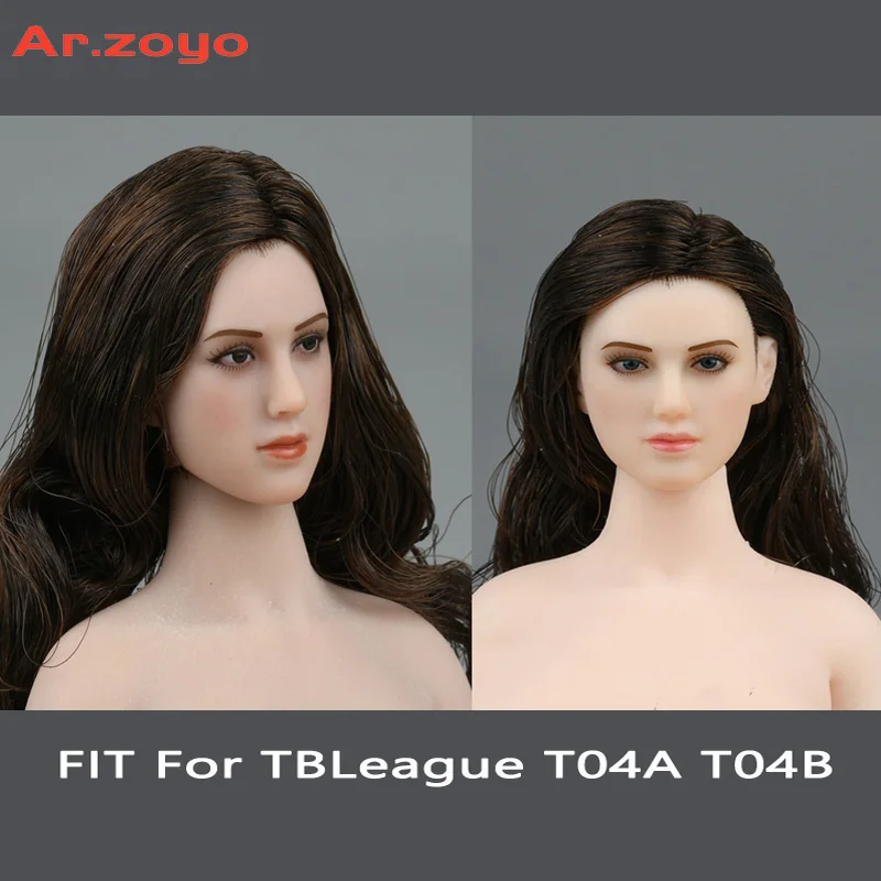 1/12 TBLeague T04A T04B Pale/Sutan Color Vivid Female Head Sculpture Carving with Long Hair Fit 6