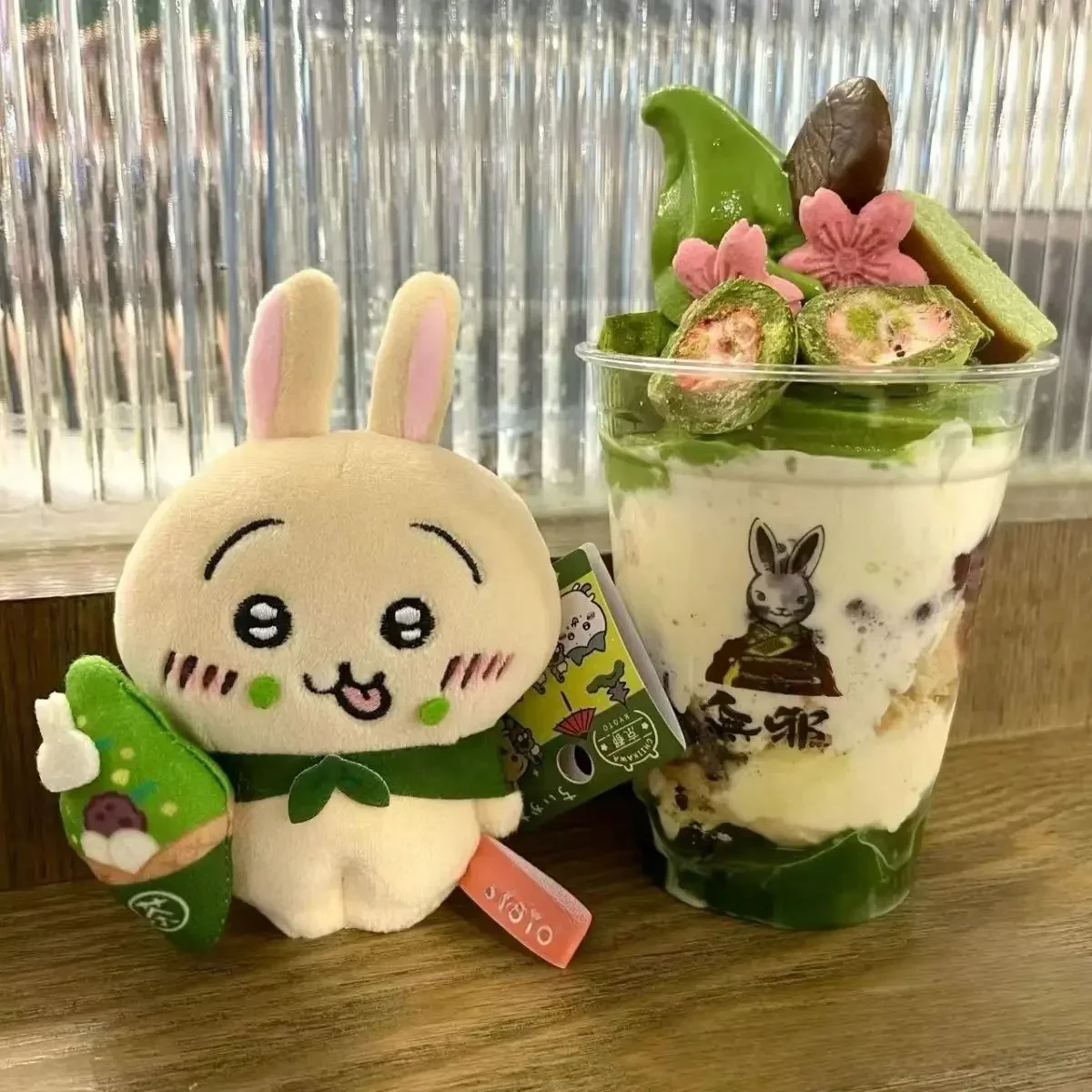 Cute Matcha yiji usagi Plush Doll Lake Biwa Limited Bag Pendant Usagi Hachiware Plush Toy Pendant Keychain Pendant Girl Gift