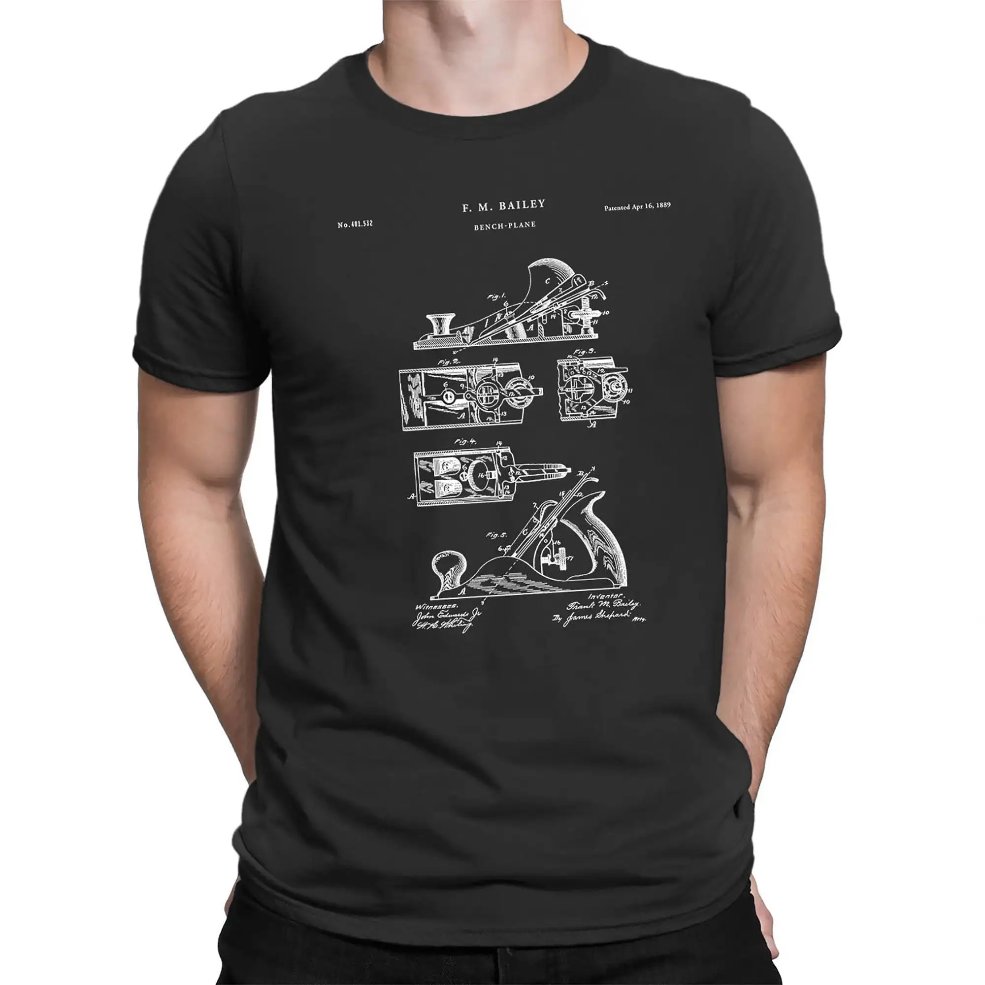 Bench Plane Carpentry T Shirt Woodworking Handyman Shop Teacher Furniture Maker Carpenter Garage Workshop PT493