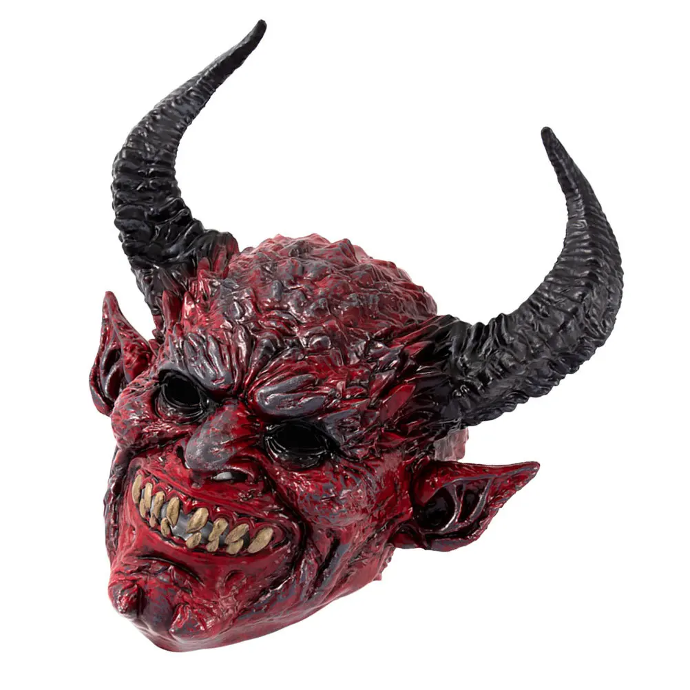 

Cosplay Horror Mask Devil Horned Demon Face Scary Halloween Ghost Monster Masquerade Party Costume