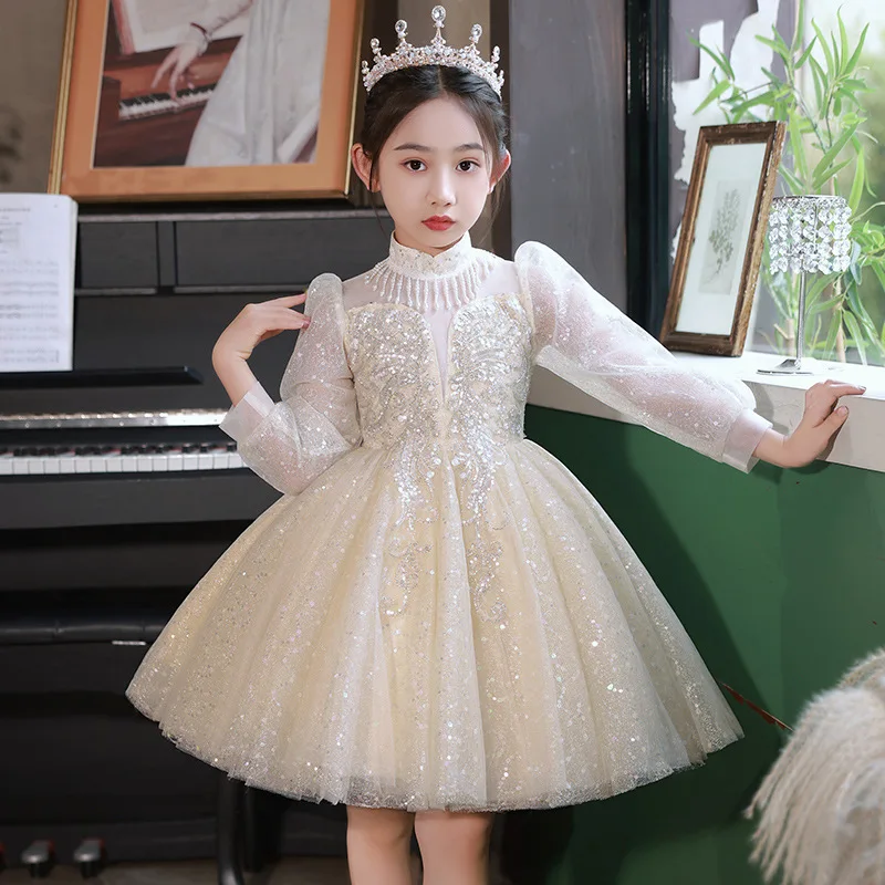 

Girls Evening Dress, Children's Cothing, Host Piano Performance Costumes, High-end Wedding Children's Princess Dress