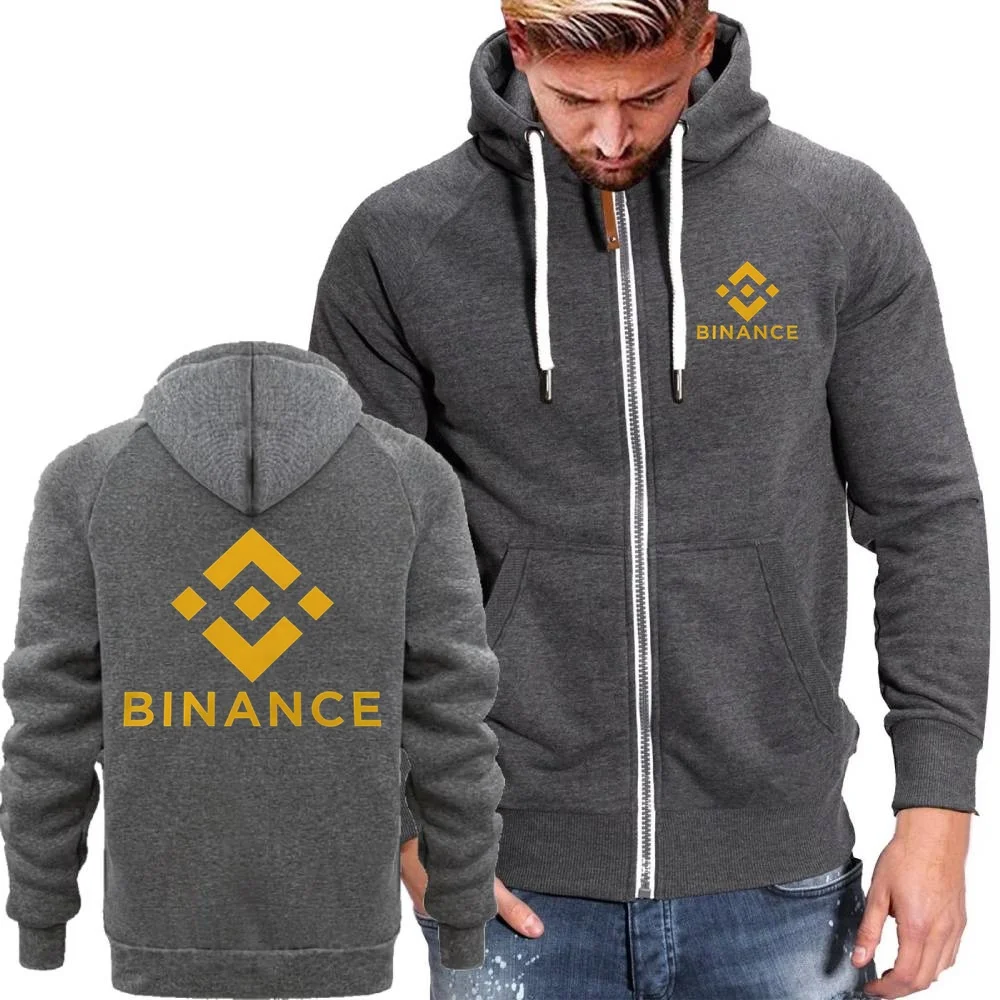 Novos moletons masculinos binance crypto hoodies jaqueta jovens estudantes correndo outerwear férias casual acampamento com capuz casaco esportivo