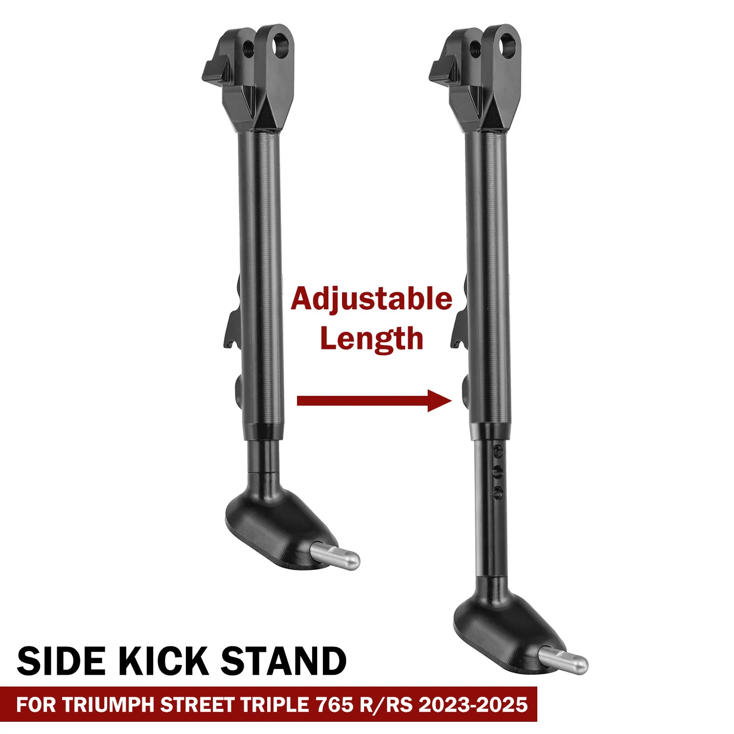 

For Triumph Street Triple 765 R/RS 2023-2025 Motorcycle Kickstand Adjustable Foot Side Stand Supportor Parking Stand Accessories