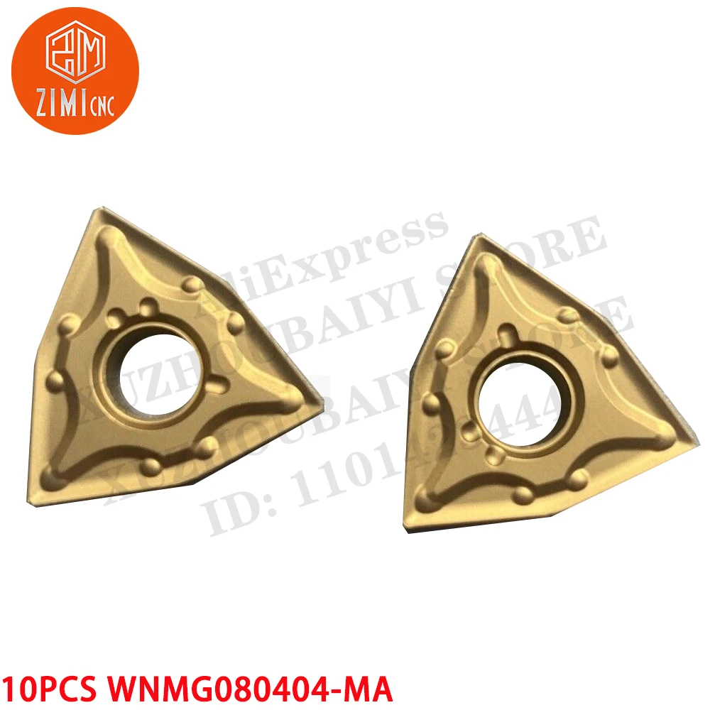 10 pezzi WNMG080404-MA WNMG080404-MA Utensile per tornitura in cermet Taglierina per tornio CNC Strumento per tagliare Lama per utensili per tornio in metallo Inserti meccanici
