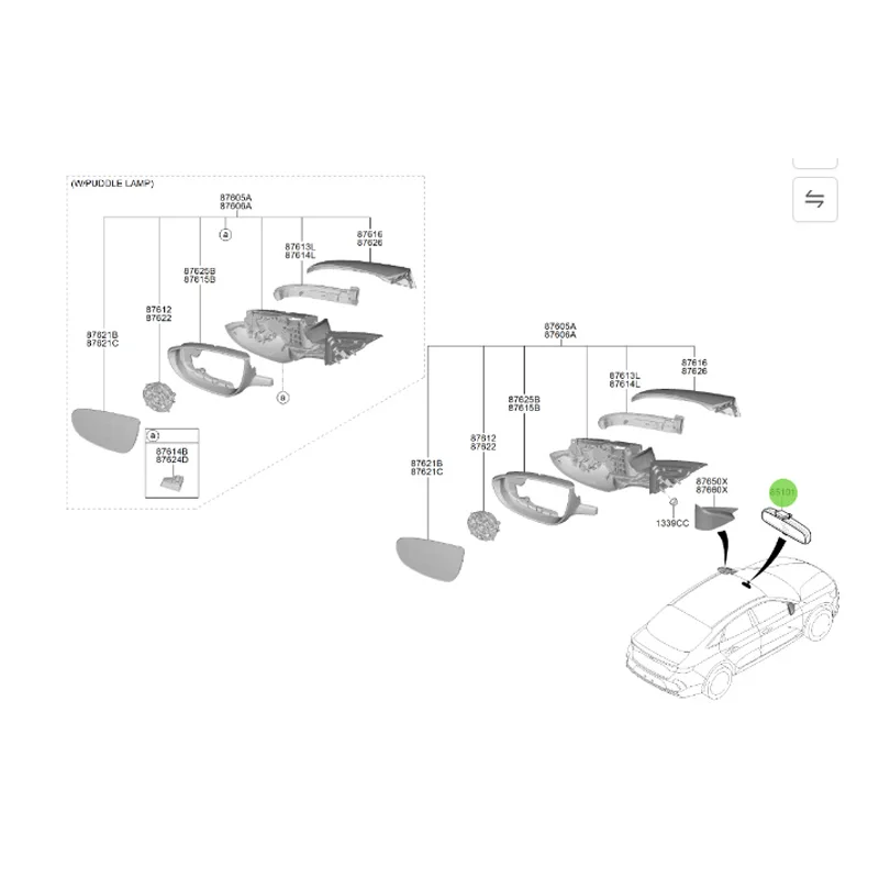 85101-3X100 Suitable for mo de rn El an tr a IX 35 So na ta Fu re di Interior rearview mirror