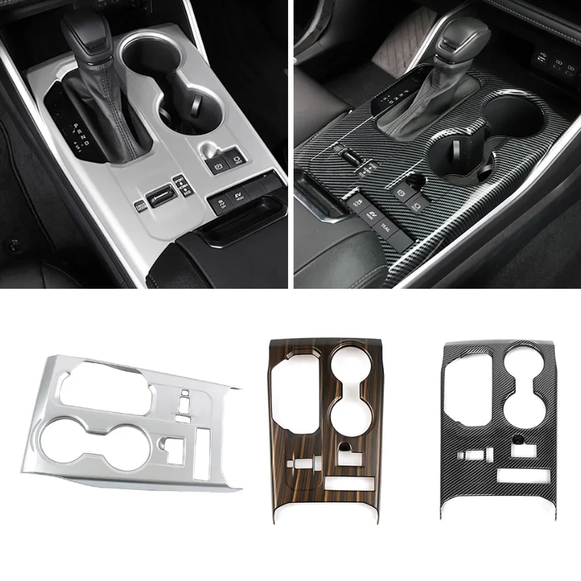 

For Toyota Highlander Kluger 2020 2021 2022 Accessories Carbon Fiber Look Transmission Shift Stalls Gear Frame Cover Trim