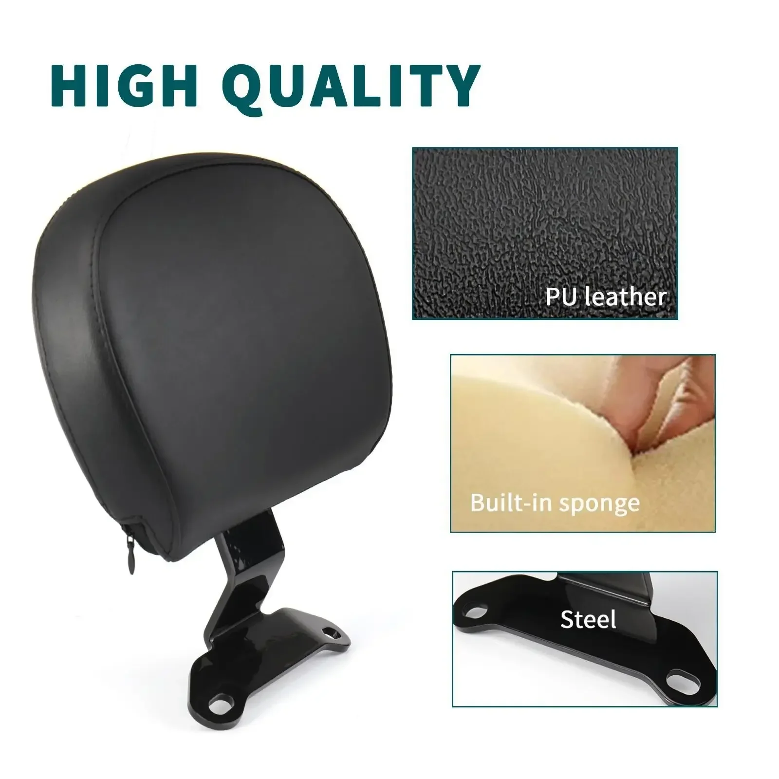 Motorcycle Black Soft Driver Front Backrest Sissy bar For Harley Davidson Softail Breakout FLFBS FXBR FXBRS 2018-2024 view 2