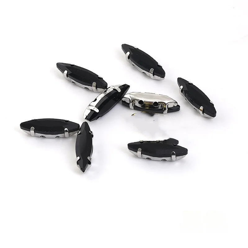 10x35mm 4x15mm Navette stenen Kerst stijl witte k klauw instelling voor sieraden of jurk tassen opnaaien