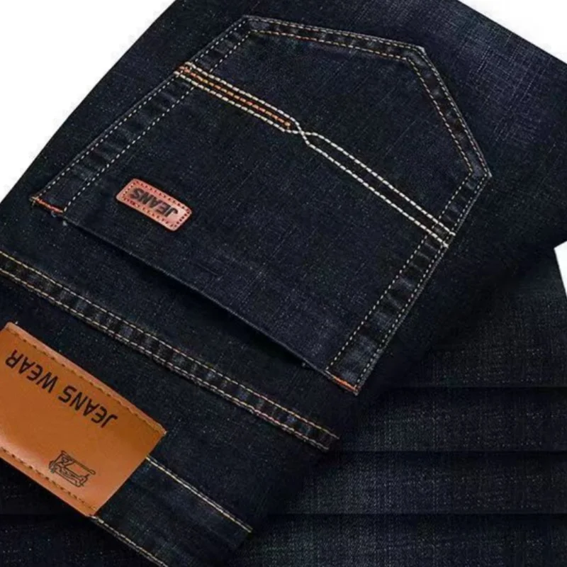 Jeans dritti moda uomo 2025 nuovi pantaloni slim fit elasticizzati comodi pantaloni in denim da lavoro morbidi abbigliamento di marca maschile