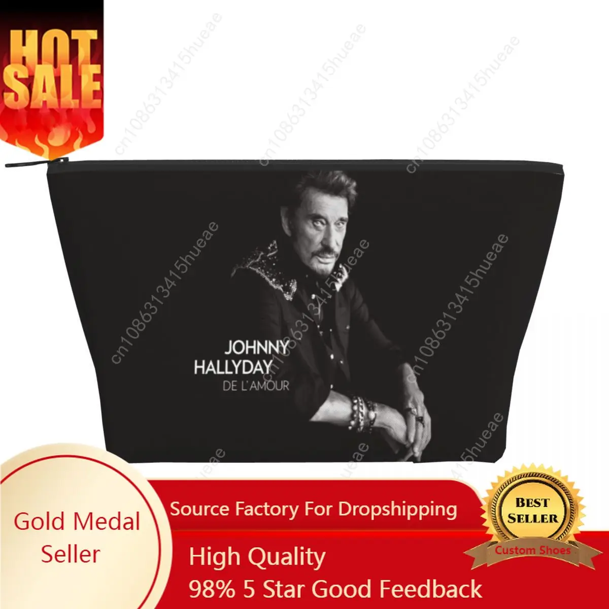 

Travel Johnny Hallyday Toiletry Bag Kawaii France Mucisian Makeup Cosmetic Organizer Women Beauty Storage Dopp Kit Box