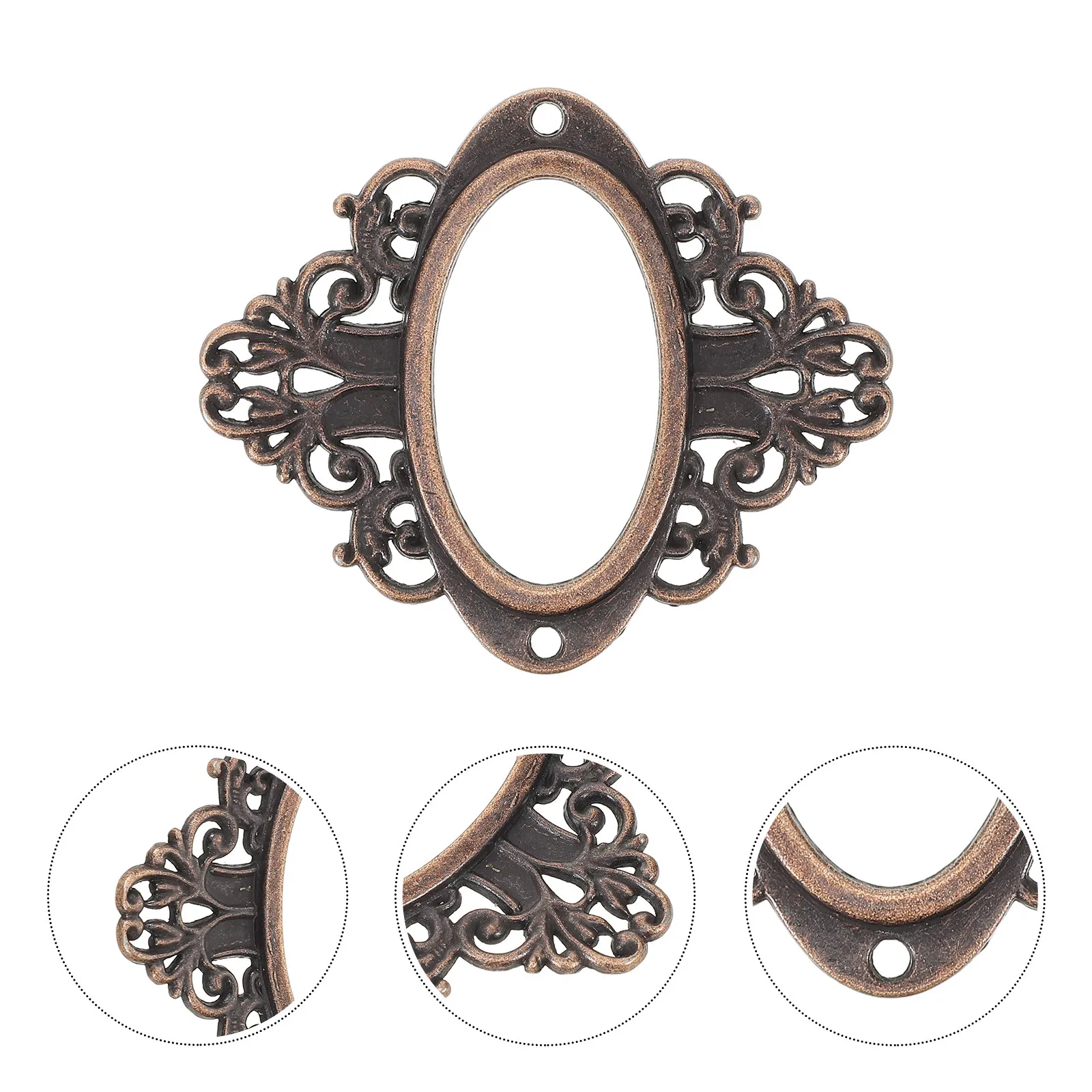 5Pcs Metal Label Holder Vintage Lace Design Drawer Label Frame Zinc Alloy Strong Structure for Cupboard Cabinet File Box