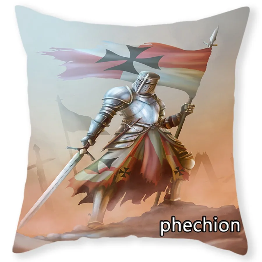 phechion 3D Printed Knights Templar Pillowcases Pillow Cover Square Zipper Pillow C224