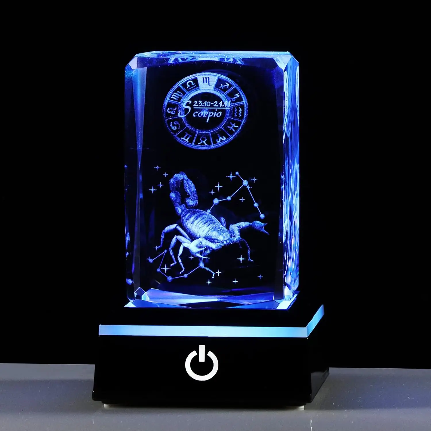 

3D Scorpio Crystal Cube Figurines Zodiac Astrology Gift for Ladies and Gentlemen Scorpio Decoration for Zodiac Birthday Gift