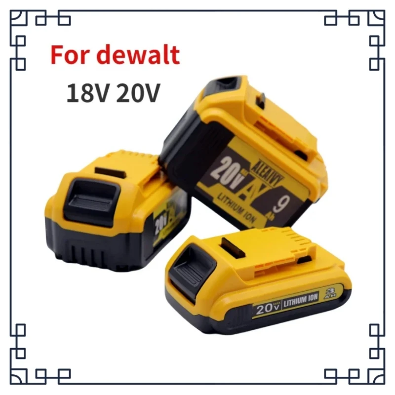 Bateria de substituição de lítio 18v 20v 3.0ah 6.0ah 9.0ah para dewalt 20 volts max dcb206 dcb205 dcb204 dcb203 dcb200 ferramentas bateria