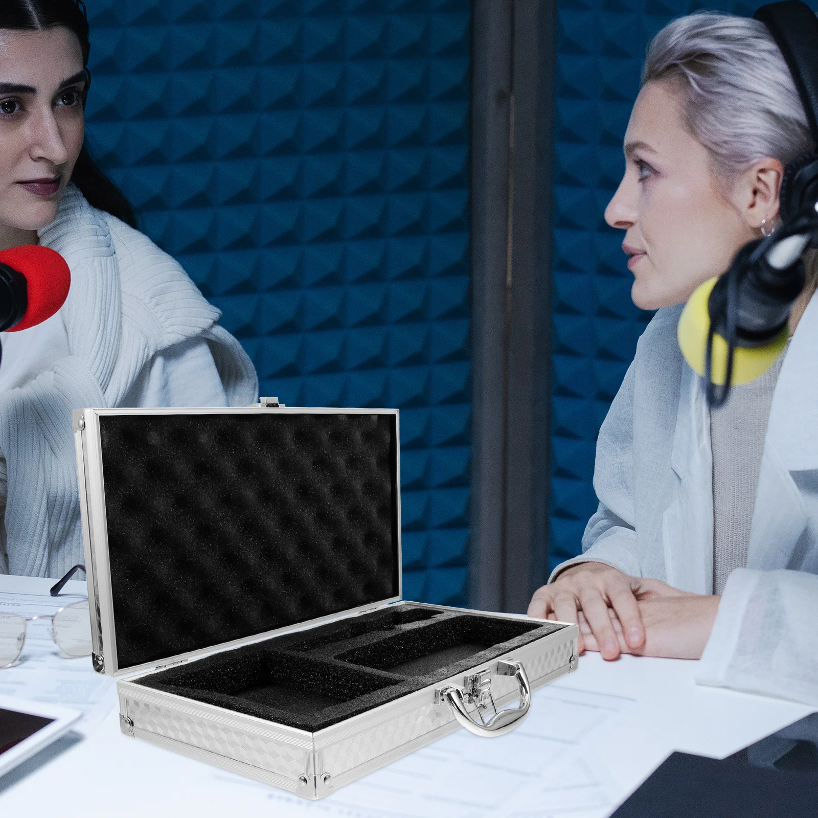 Microphone Case Hard Shell Mic Storage Holder Fine Workmanship Multiuse Phone Storage Option Mic Case Microphone Holder