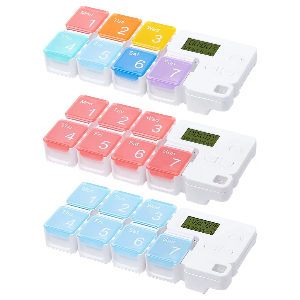 Weekly Pill Organizer Timing Reminder Durable 7 Cells Pill Containe for Travel