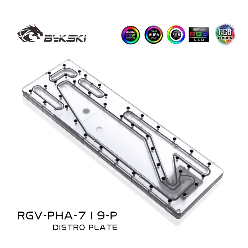 Bykski Distro Plate For Phanteks ENTHOO 719 Case,360 Or 2X360 Radiator Water Cooling Loop Solution,12V/5V RGB SYNC,RGV-PHA-719-P