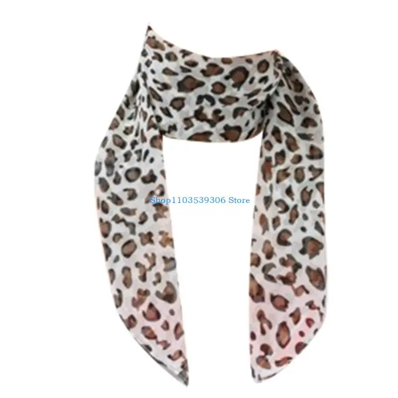 400A Foulard Hijab Neck Scarves Leopard Pattern Handkerchief Use Large Wrap for Outdoor Travel and Sports Casual Wear