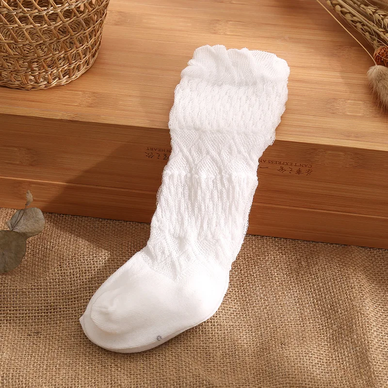 

Summer Baby Girl Knee-High Socks - Cute Solid-Color Cotton Socks for Newborn, Infant & Toddler