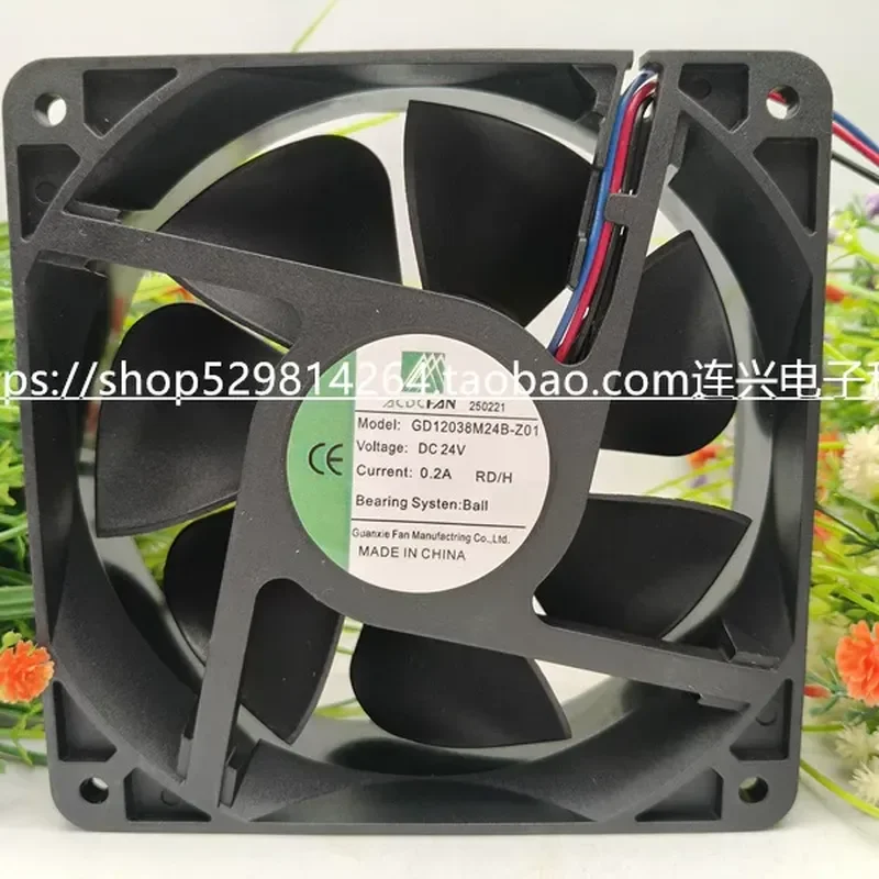 for ACDCFAN GD12038M24B-Z01 12cm 24V 0.2A 3-Wire Cooling Fan with RD Alarm New