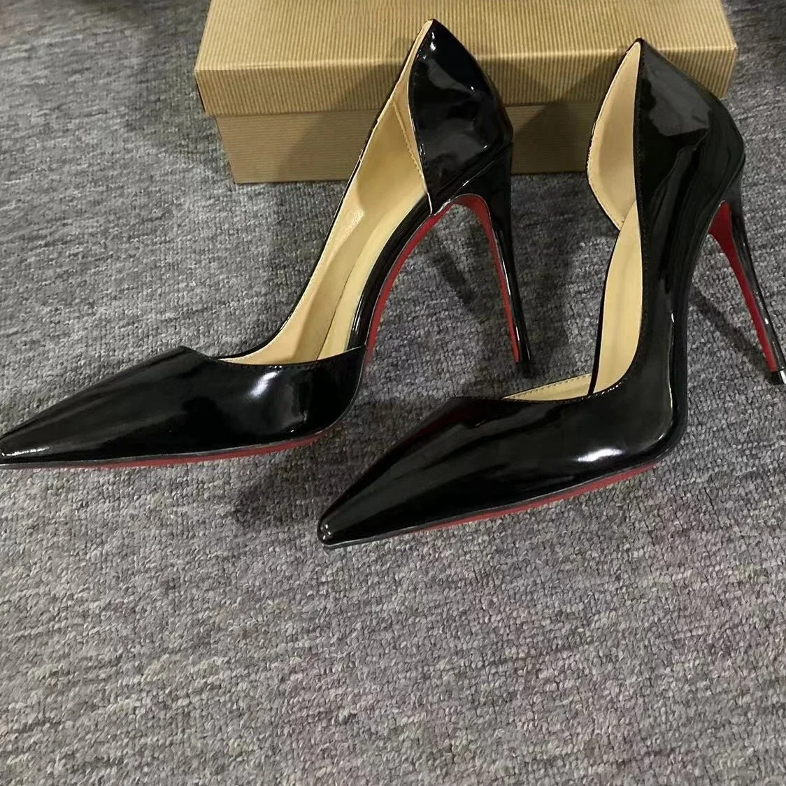 Pointy Toe Thin With Sexy Elegant Women's Single Shoes Spring 2025 New Women Black High Heels Matching The Same Color Bag