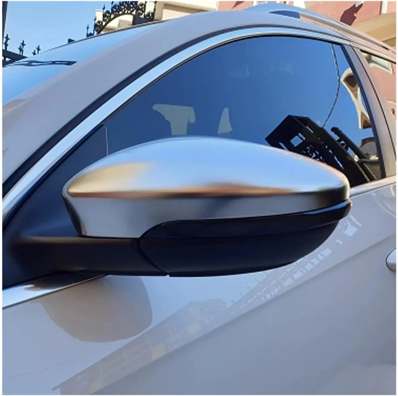 

Brush Aluminium R-line Style Matte Chrome Silver Rearview Mirror Cover Protection Cap For VW Volkswagen New Scirocco