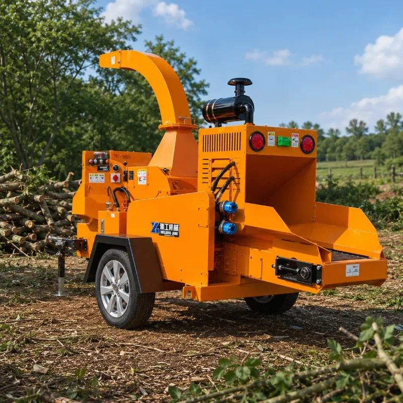 Mobile Diesel Wood Chipper Customized High Output Crusher for Tree Branch Bamboo Wood Scrap