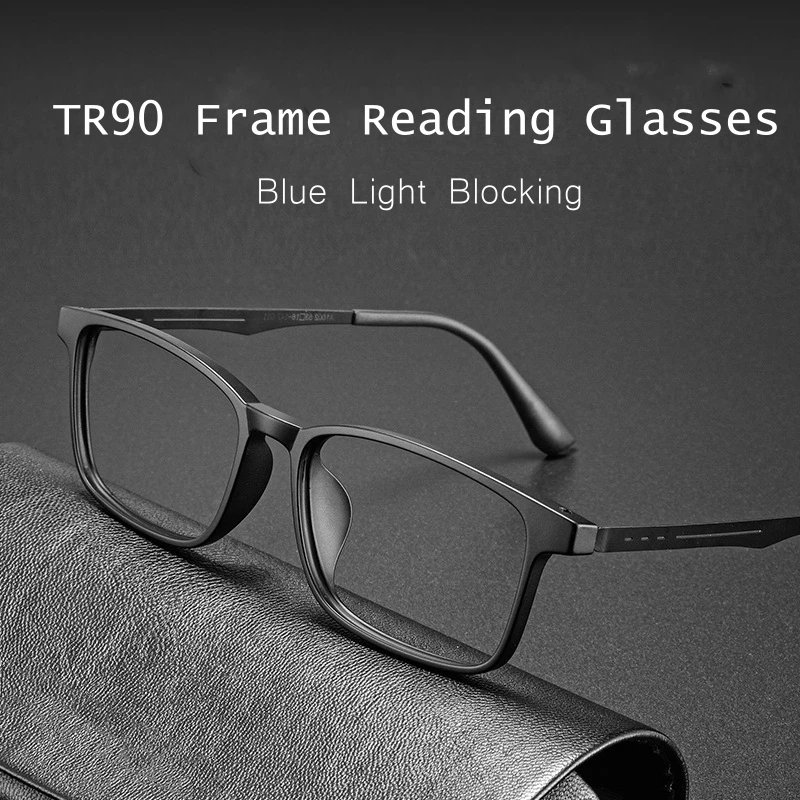 

Unisex Vintage Ultralight Reading Glasses Fashion Flexible TR90 Frame Eyewear Men Anti-blue Light Far Sight Presbyopia Glasses