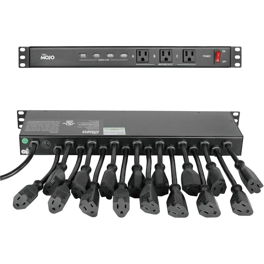 

19-Outlet Rackmount PDU with Circuit Breaker for AV/Network/Server Cabinets