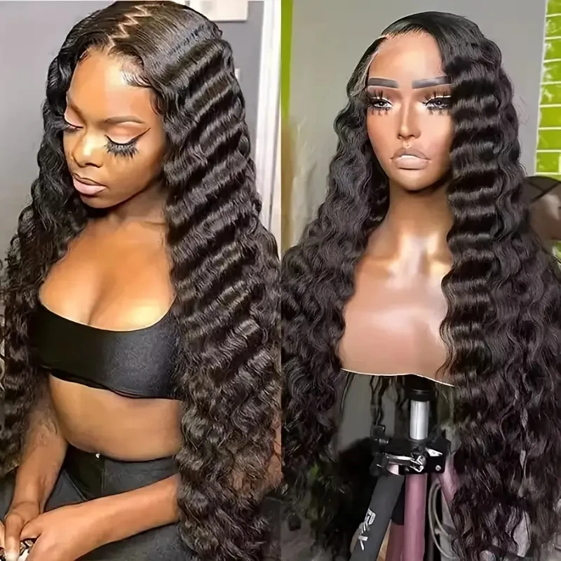 HAIRTIME 4x4 Loose Deep Wave Glueless Wigs HD Lace Front Wigs Pre Plucked with Baby Hair Curly Human Hair Wig Natural Color