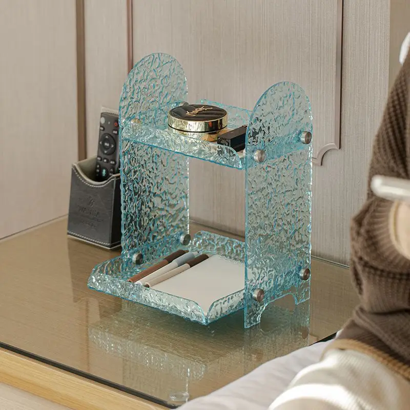 

"Lucite Jewelry Box - Stackable Makeup Organizer with Mirror Lid, Luxury Bathroom Storage