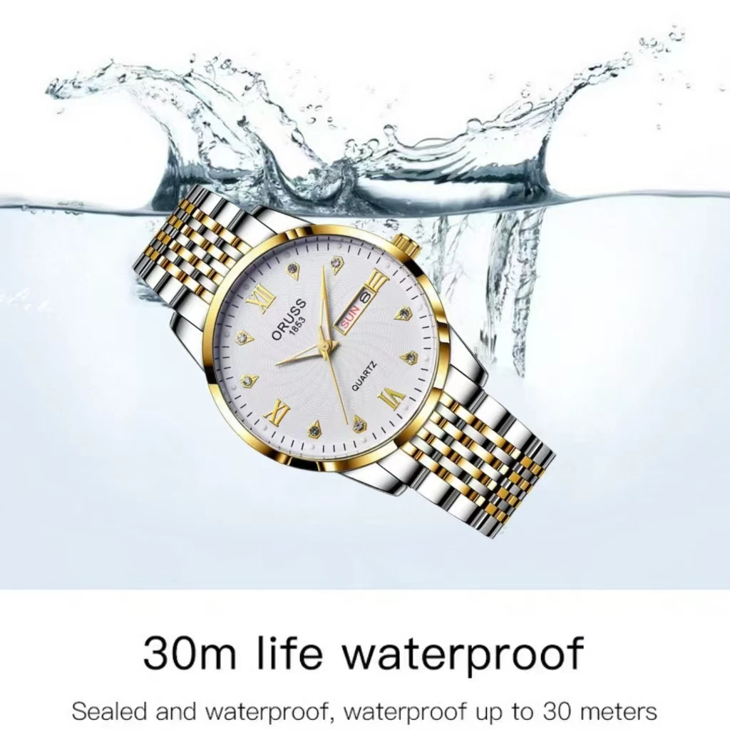 ORUSS Original Luxus Quarz Leuchtende Uhr herren Uhr für Männer Freeshiping Mode Armbanduhren Edelstahl Wasserdicht Neue