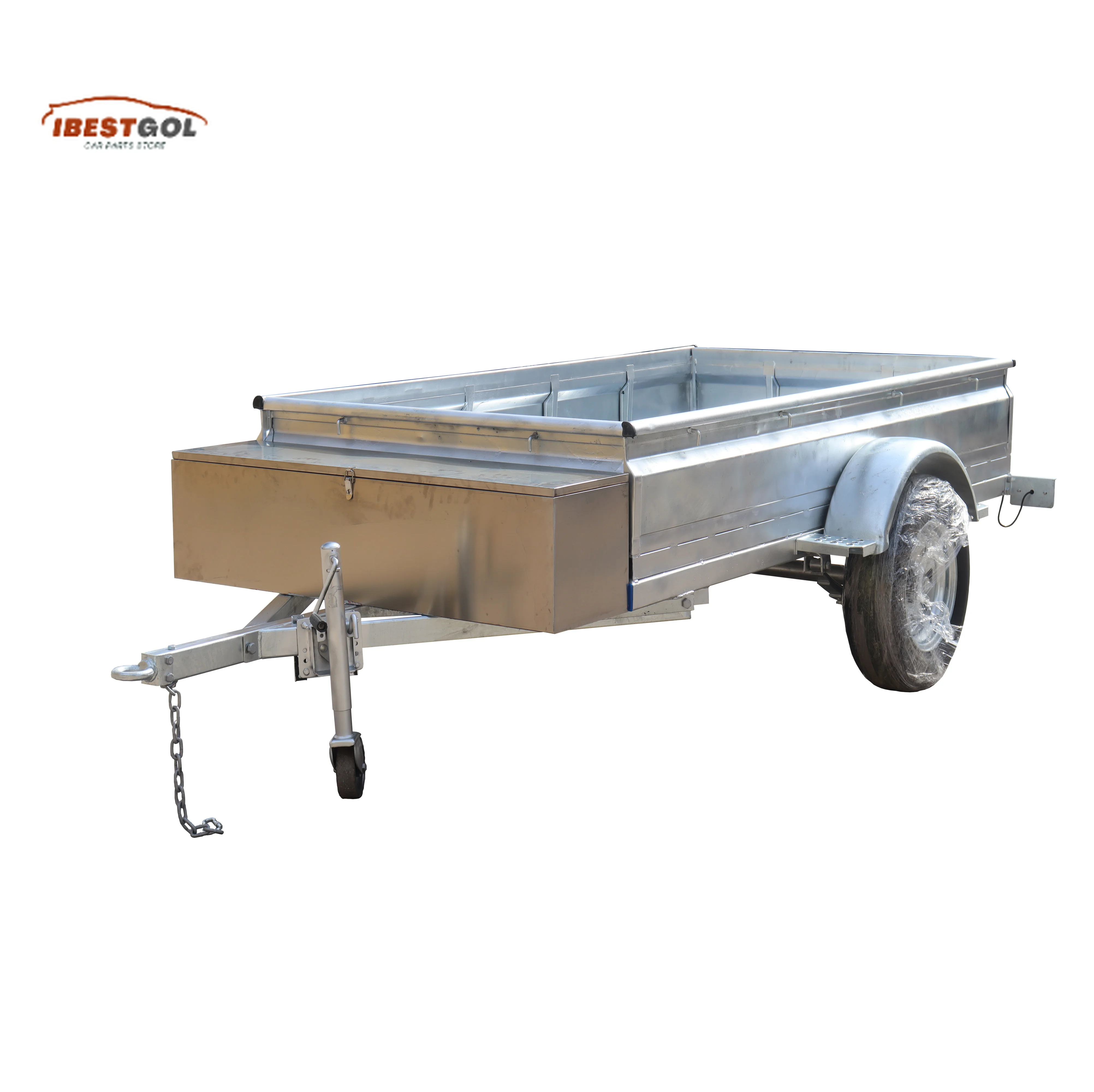 Hot Sale  Utility Car Trailers New Box Trailer  Galvanised Removable Toolbox Detachable Single Axle