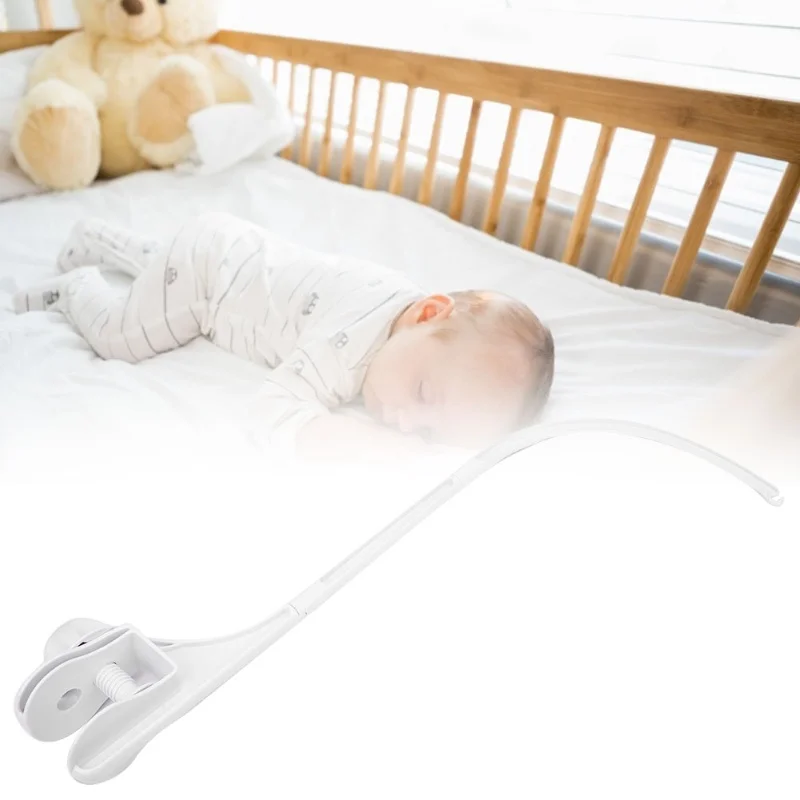 Support de hochets de jouet cloche de lit de bébé, bricolage, décoration de berceau de bébé, support de bras suspendu (Style G) blanc
