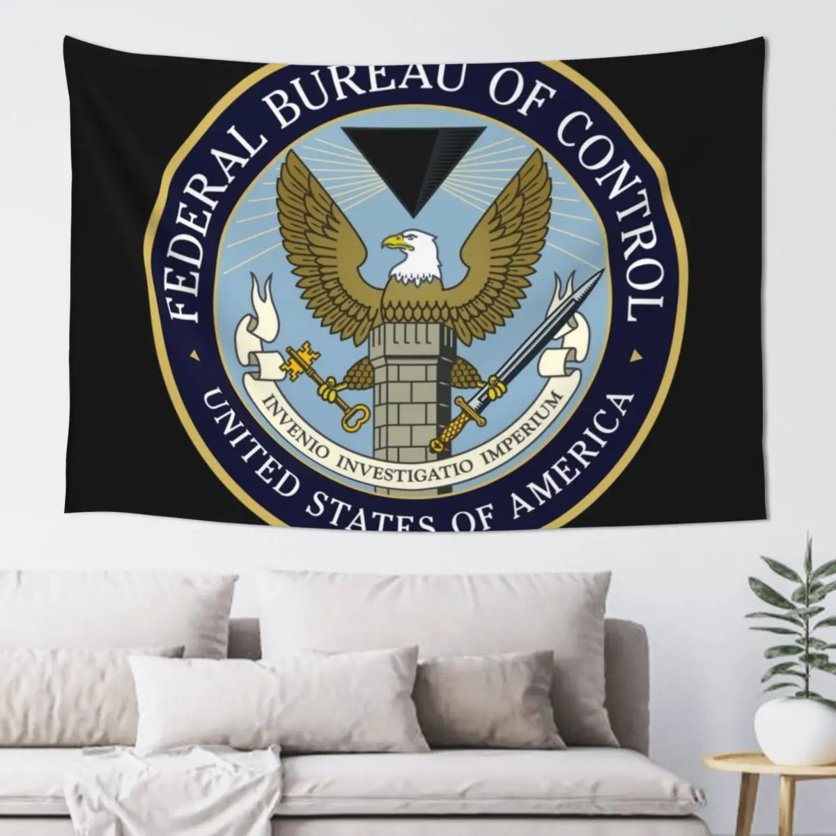 

Control - Federal Bureau of Control (Logo) [Colored] Tapestry Decor For Bedroom Room Aesthetic Decor Wall Hanging Tapestry