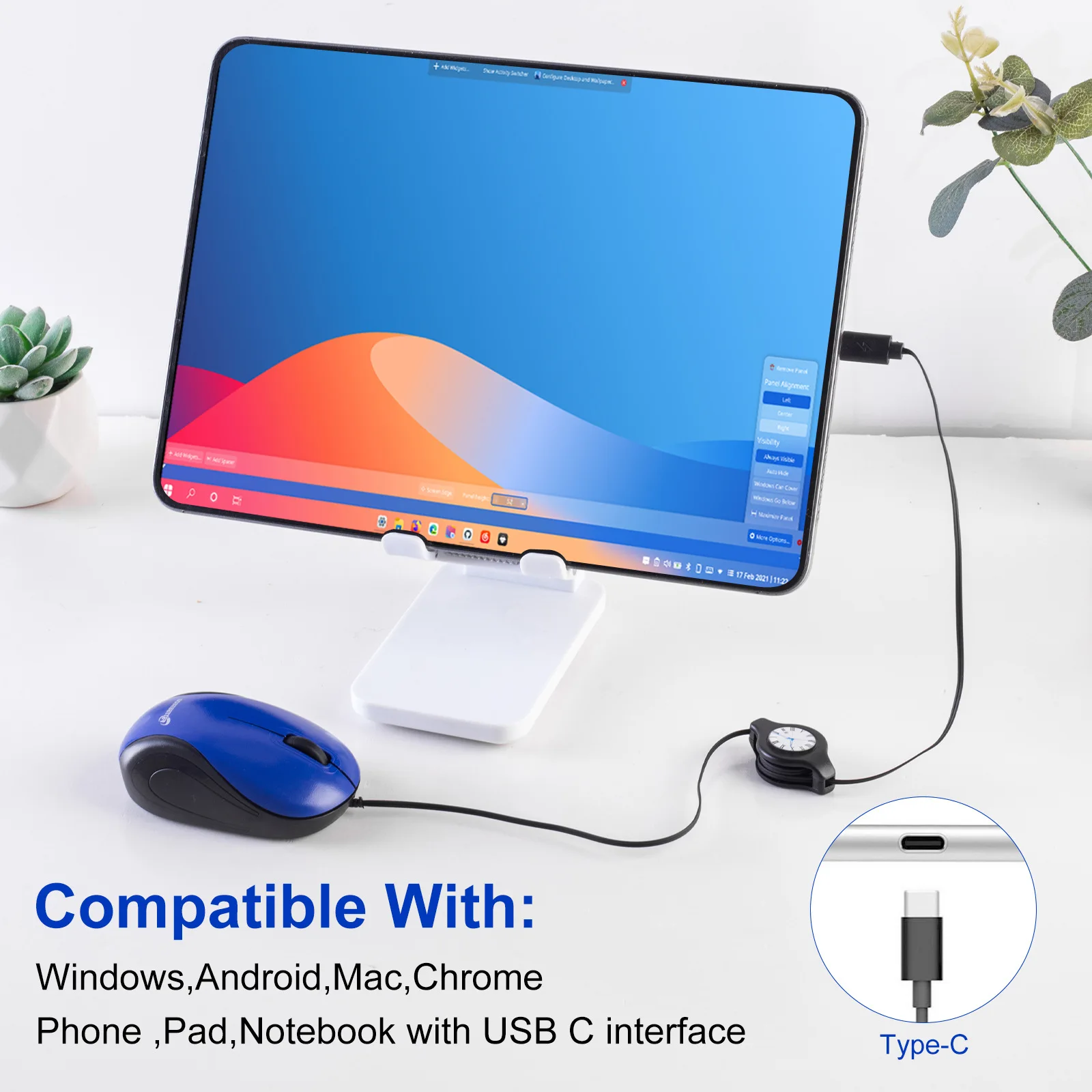 Mute Type C usb children's gift Portable Ultralight wired mouse for laptop tablet