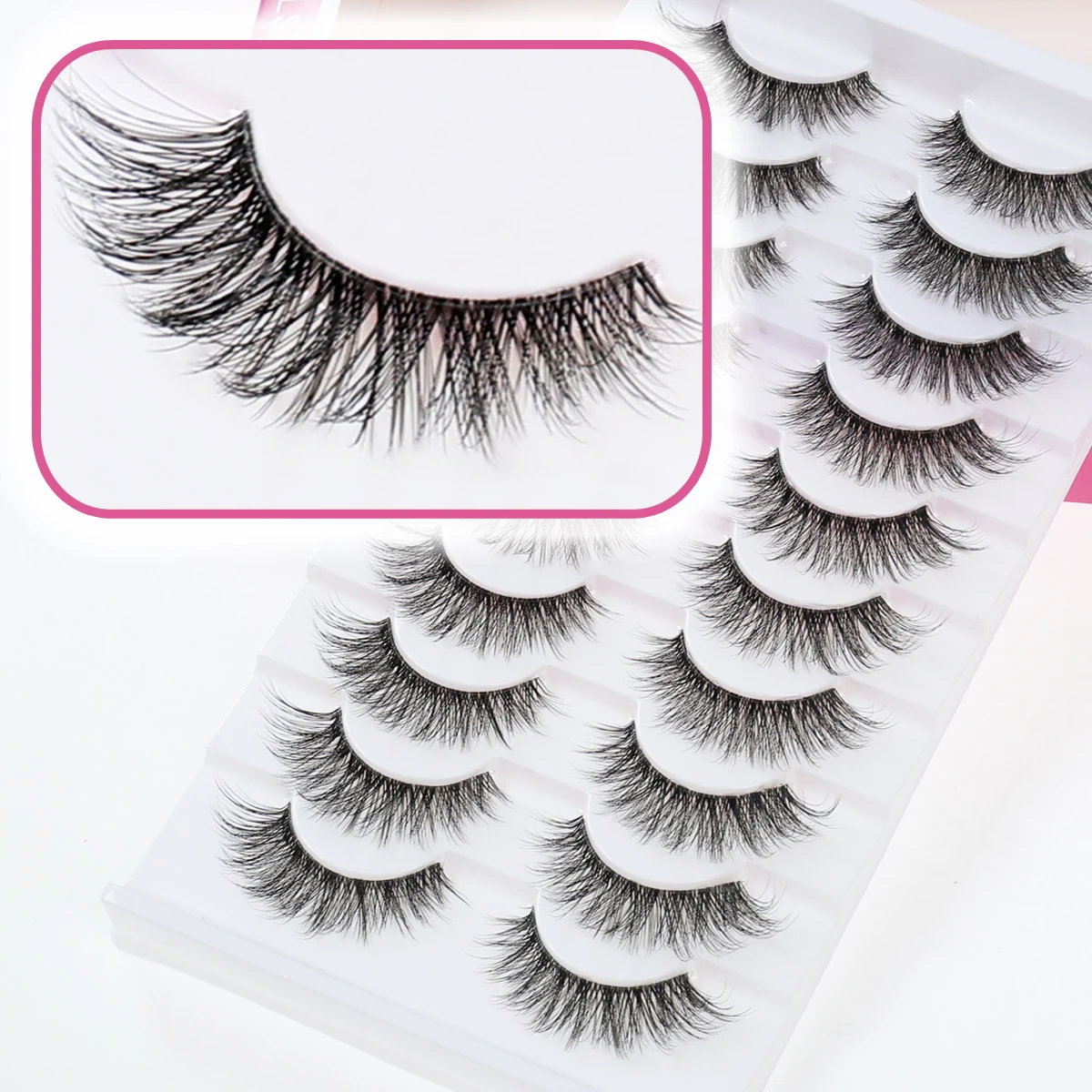 

Xuanfeiwu Natural One-Piece Transparent Stem Fluffy Eyelashes for Cosplay Anime Daily Performance Stage Realistic False Eyelashes Light Makeup Fox Eye Lashes