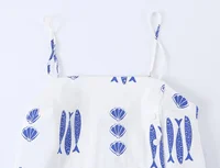 KONDALA Women Holiday Beach Print Trendy Pants Set Cami Tops Zipper Pants New Fashion 2026 Spring Summer Party Blue Mujer Set - Image 3
