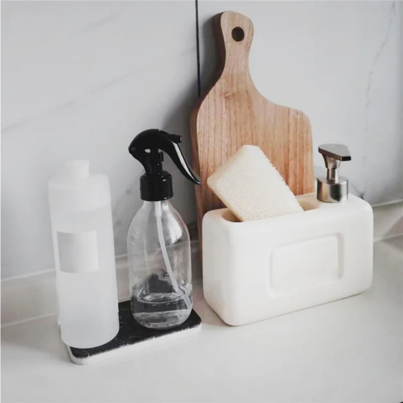 ABAH-Luxury Reusable Dishwashing Liquid Dispenser Bottle In Black , Shower Gel Dispensing Functionality For Kitchen Use