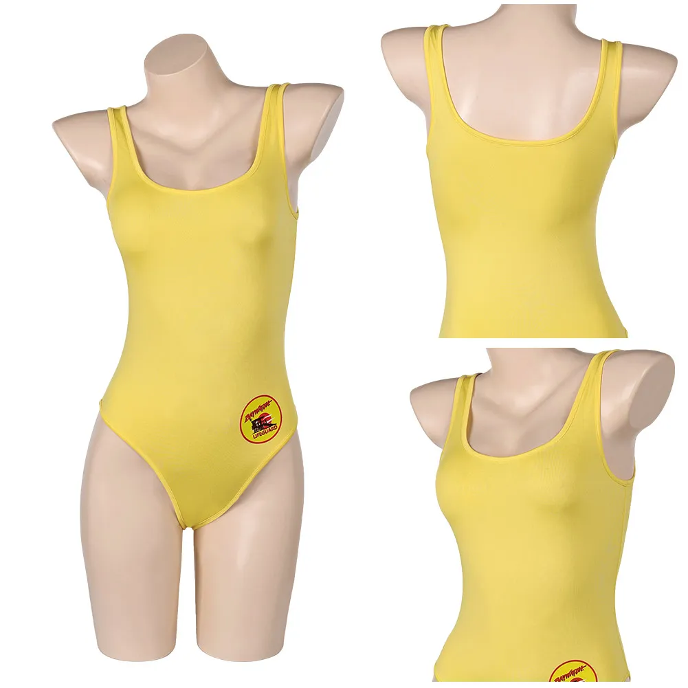 Parker Cosplay Yellow Swimsuit Bikini Jacket Women Fantasy Beach Swimwear Movie Baywatch Jumpsuit Halloween Party Suit Costume