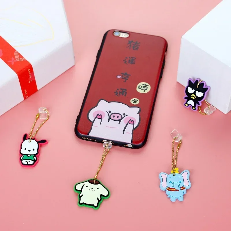 Sanrio Hello Kitty Phone Charging Port Dust Pendant Cartoon Silicone Dustplugs Cover for IPhone Type C Dust Protection Stopper