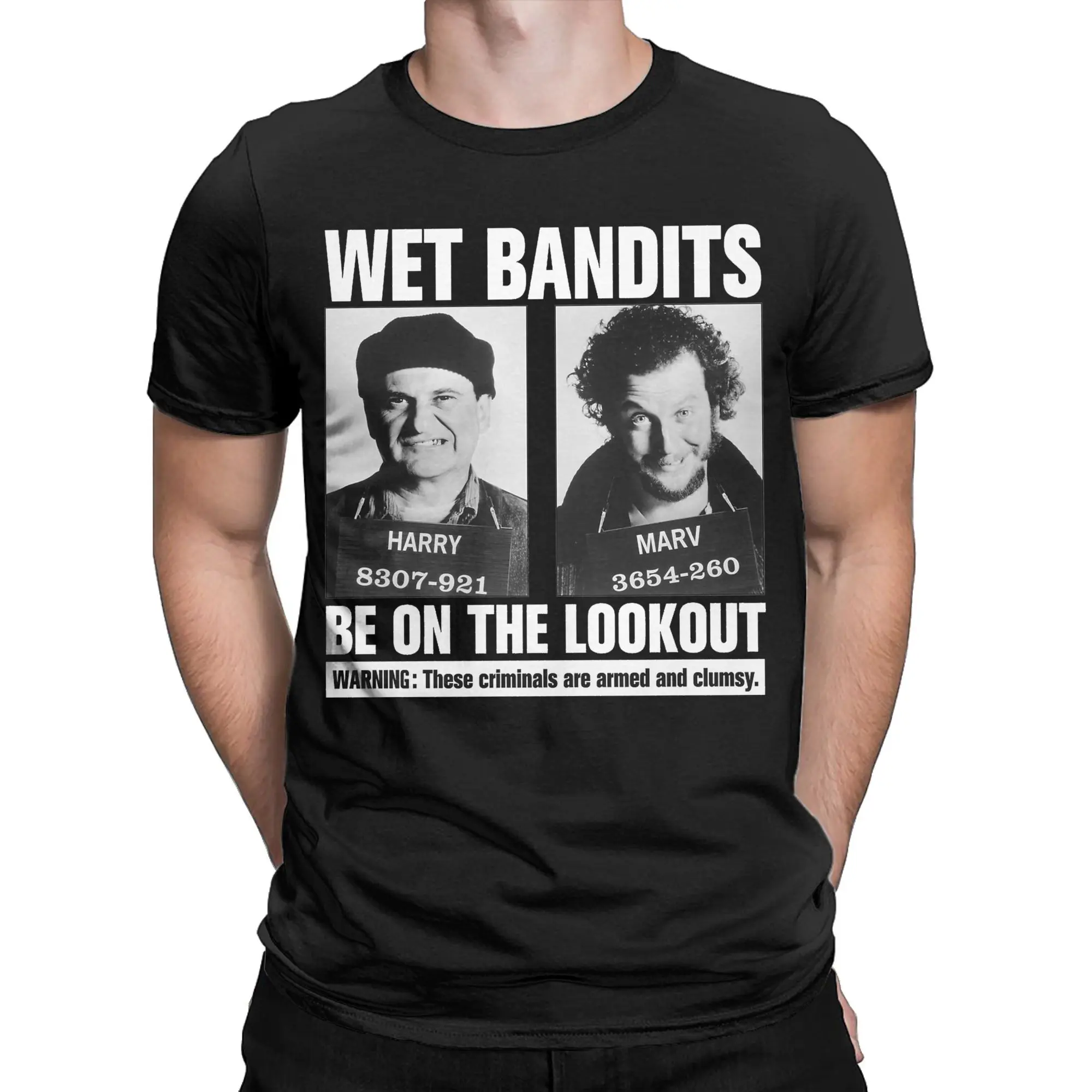 Home Alone Wet Bandits T-Shirt for Men  Vintage Pure Cotton Tee Shirt Crew Neck Short Sleeve T Shirt Printed Tops