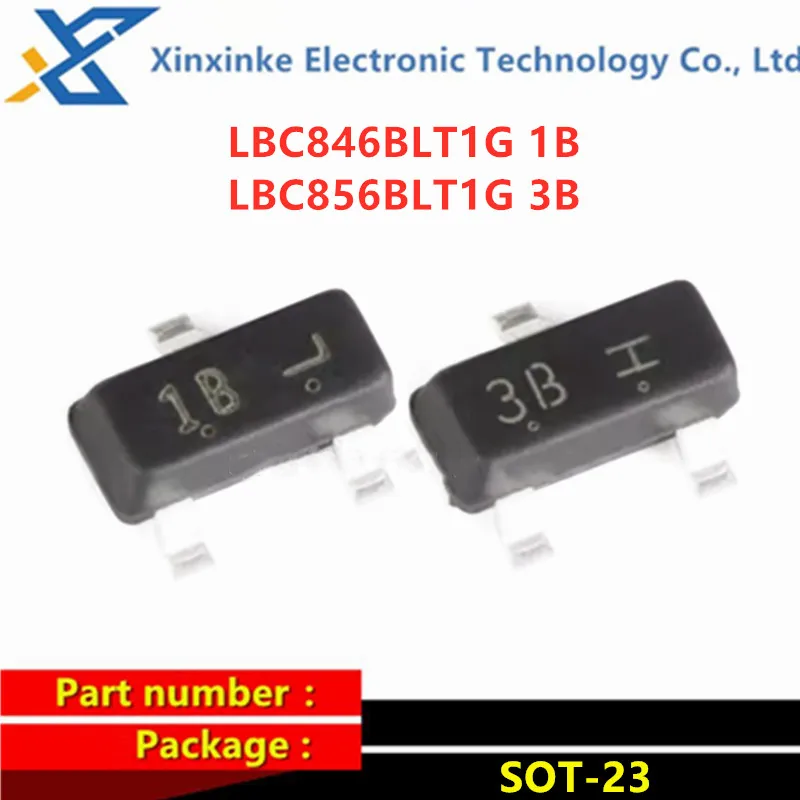 100PCS LBC846BLT1G LBC856BLT1G SOT-23 Marking：1B 3B Transistor 65V 100mA NPN PNP