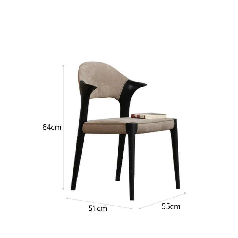 Modern Wooden Leather Dining Chairs Living Room Nordic Comfortable Upholstered Hotel Chairs Restaurant Custom Design Furniture