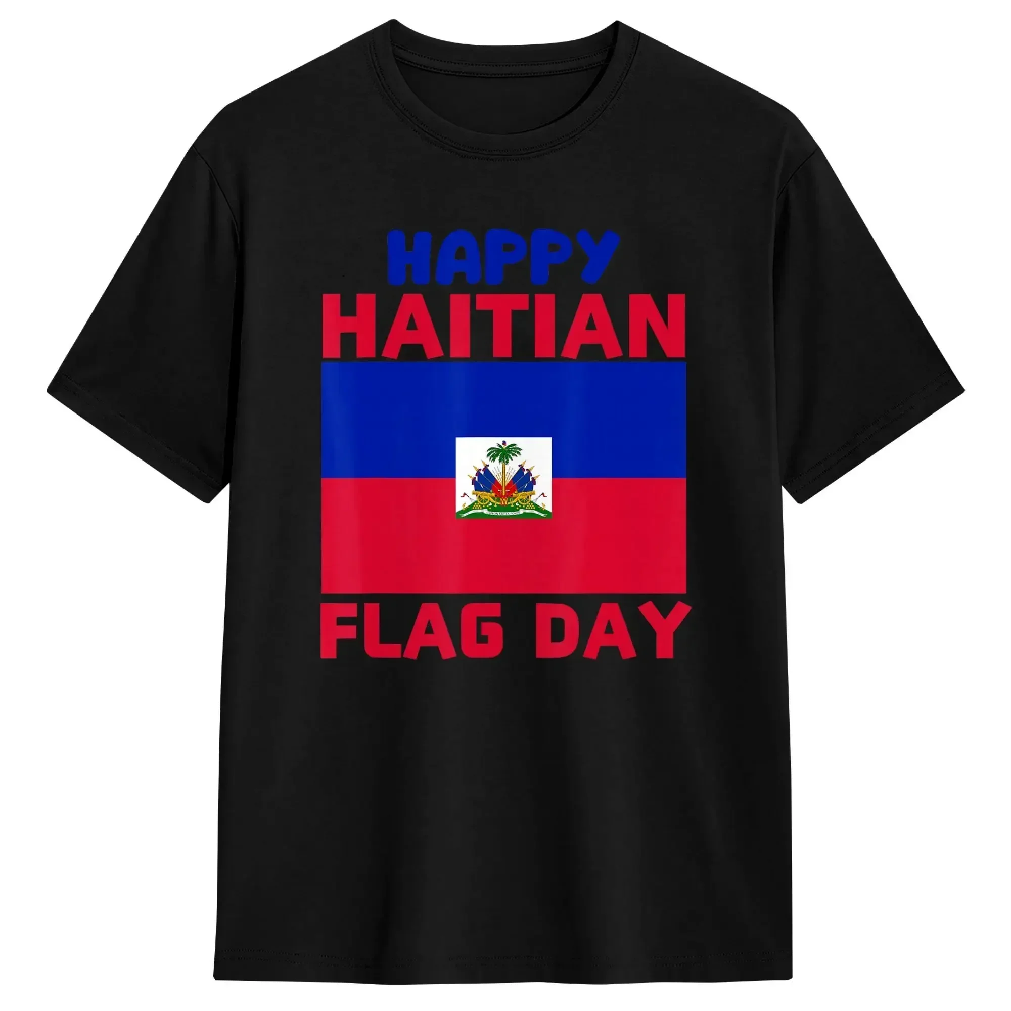 Men's T-Shirt Haitian Flag Day ARt Design Novelty Cotton Tee Shirt Short Sleeve  T Shirt O Neck Clothes Adult