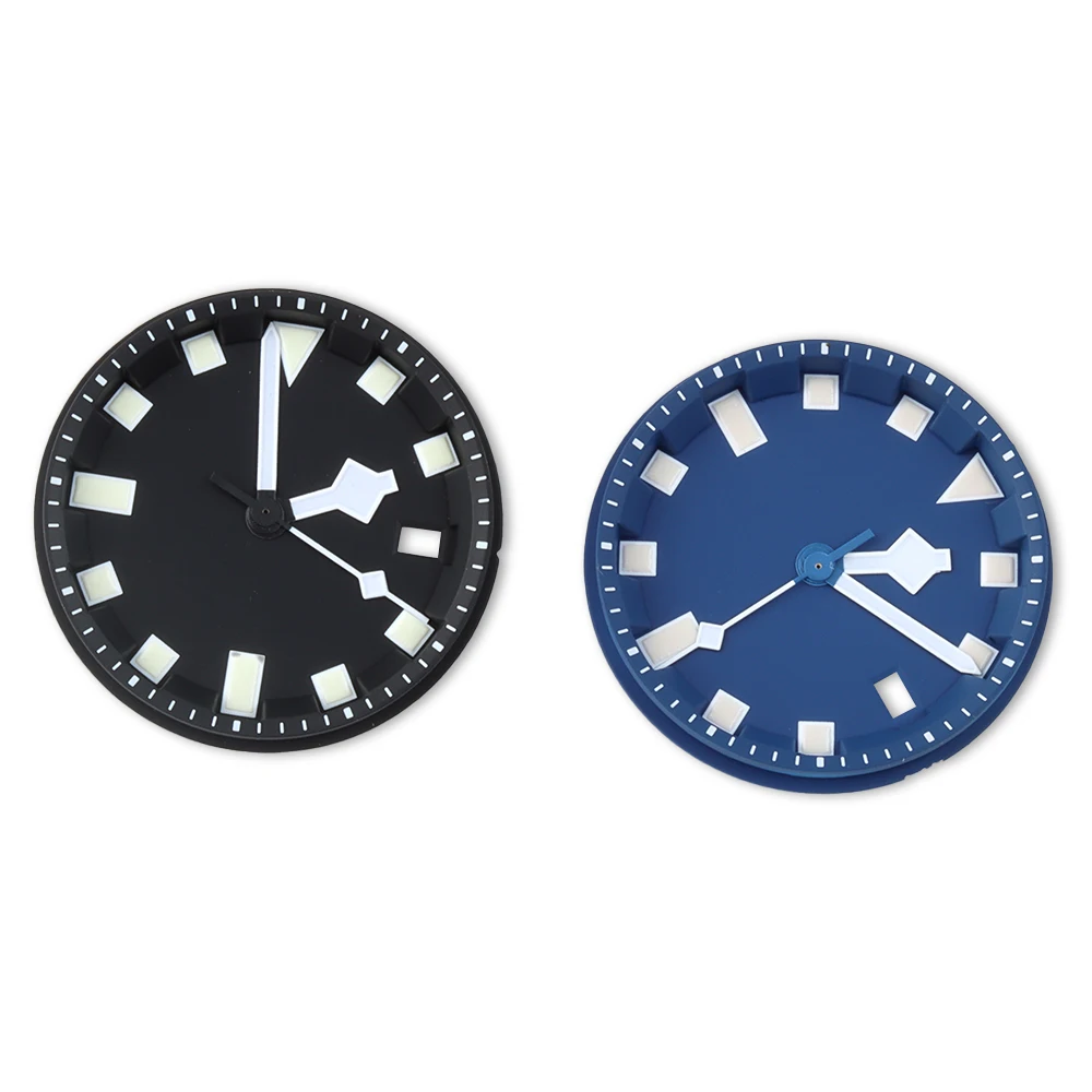 

30,5 мм черный/синий циферблат NH35 стрелки зеленые светящиеся подходят для серии Pelagos NH35 NH36 механизм детали часов из нержавеющей стали