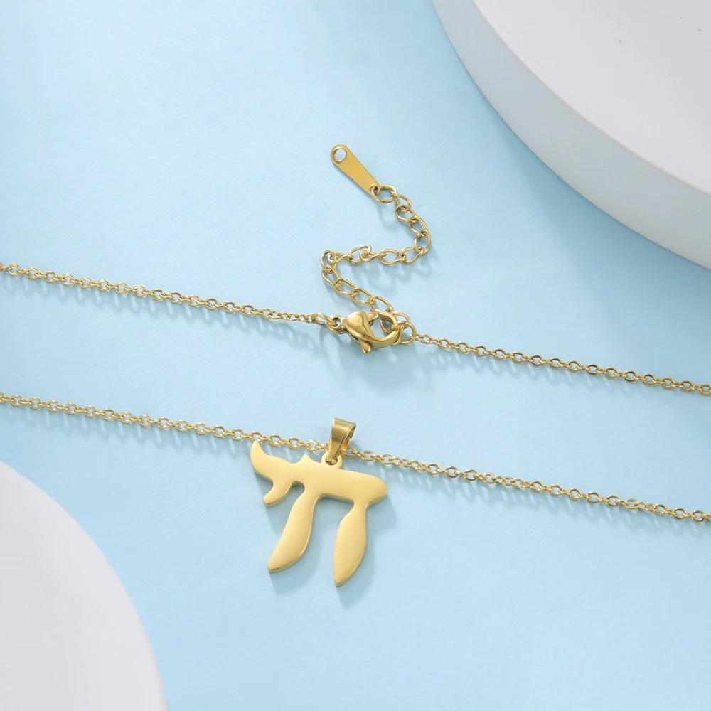 Dawapara Hebräischer Buchstabe Hai Chai Halskette Zeichen des Lebens Edelstahlschmuck Traditionelles religiöses Judaisches jüdisches Chanukka-Geschenk – Detail 14